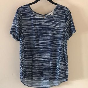 Banana Republic Factory Striped hi/lo silky blouse